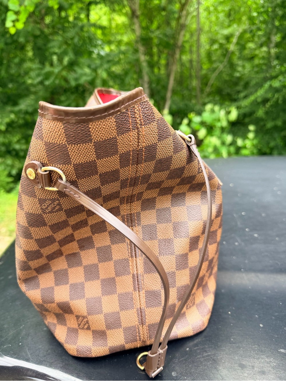Louis Vuitton Brown Checkered Canvas Tote - Classic Damier. - Picture 3 of 7